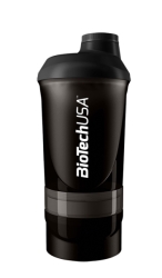 BioTech USA Shaker Biotech Wave+ černý 600ml(+200ml+150ml)